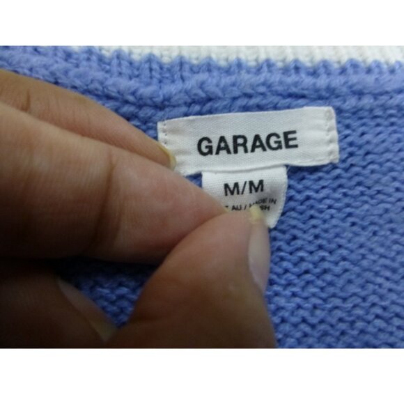 Garage Cropped Light Blue Sleeveless Sweater Vest - Picture 6 of 11